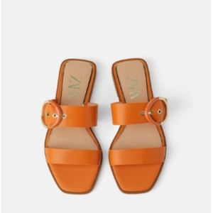 Zara Leather Buckle Sandal